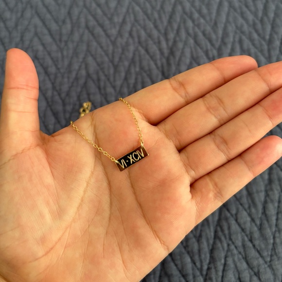 Delta Phi Epsilon Letters DPhiE Engraved Sorority Necklace - 14kt Gold Filled - Picture 6 of 8